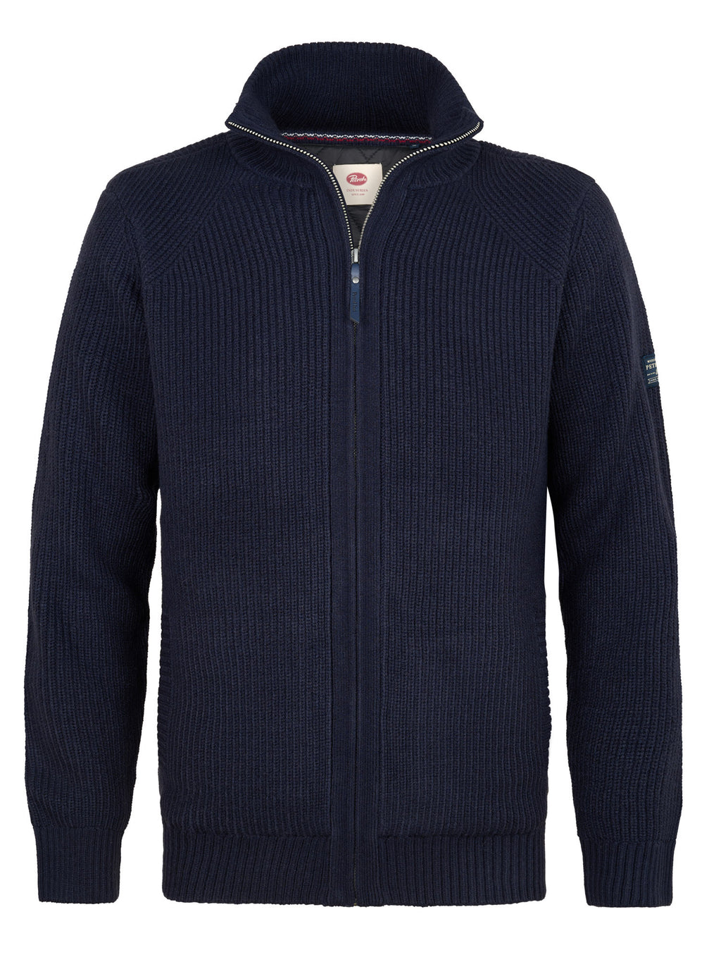 Strickjacke mit Stehkragen und Reißverschluss