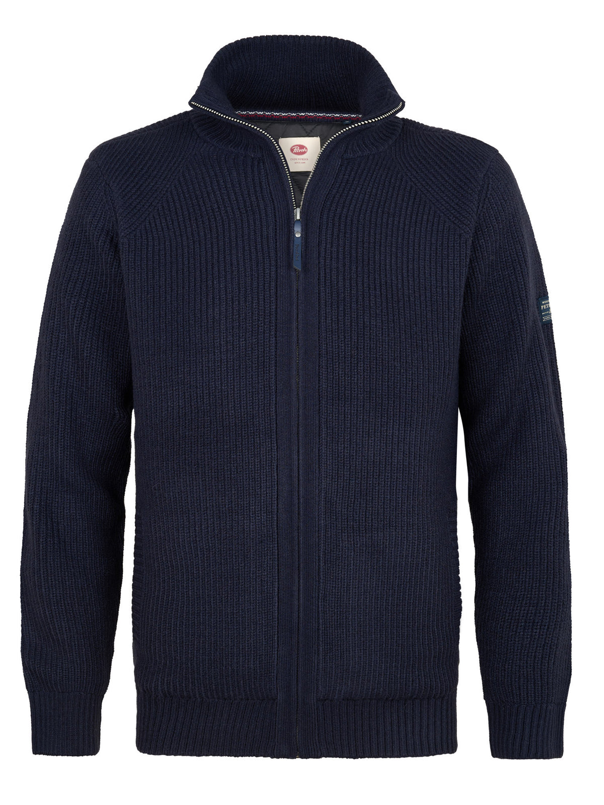 Strickjacke mit Stehkragen und Reißverschluss