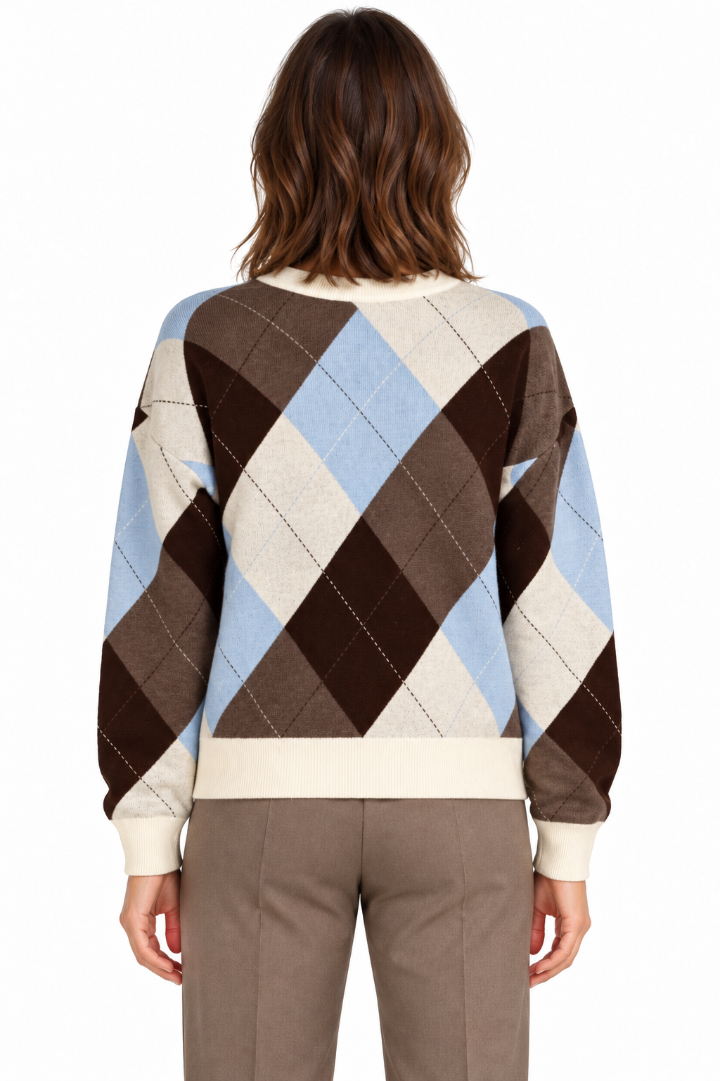 SLWTHEA LS KNIT ARGYLE O-NECK