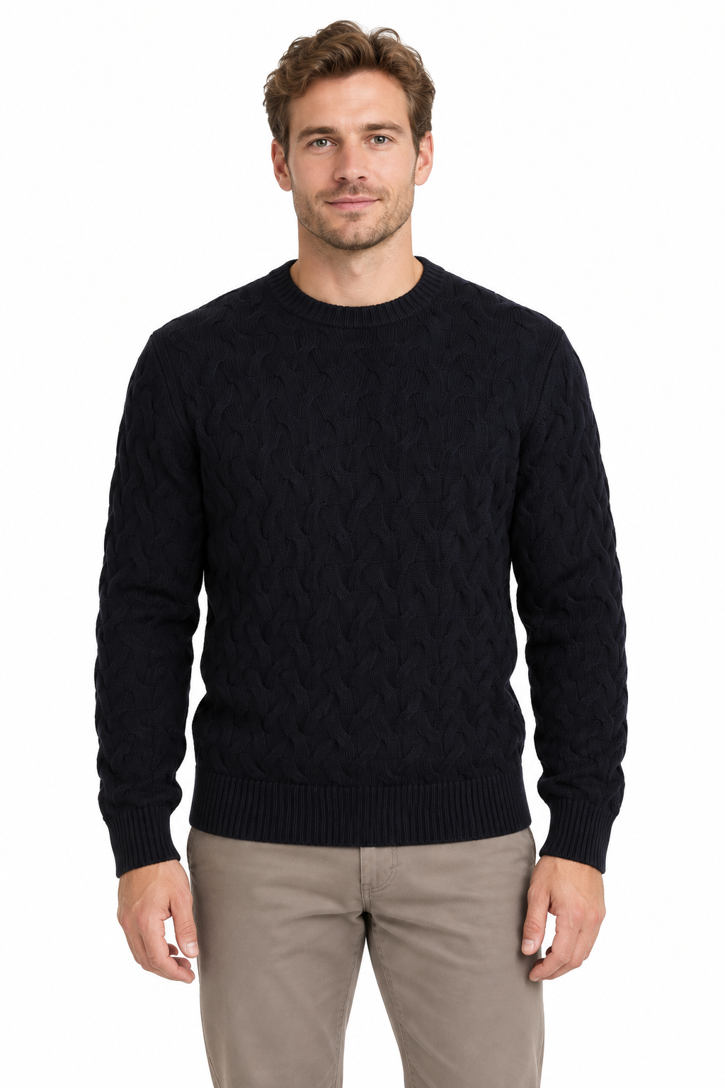 SLMCARLOS LS CABLE CREW NECK NOOS