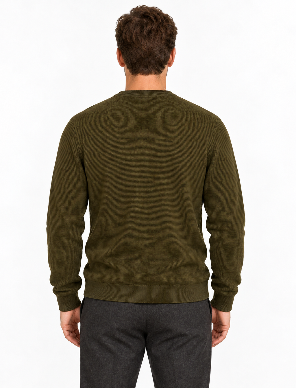 SLMROSS LS KNIT STRUCTURE CREW NECK
