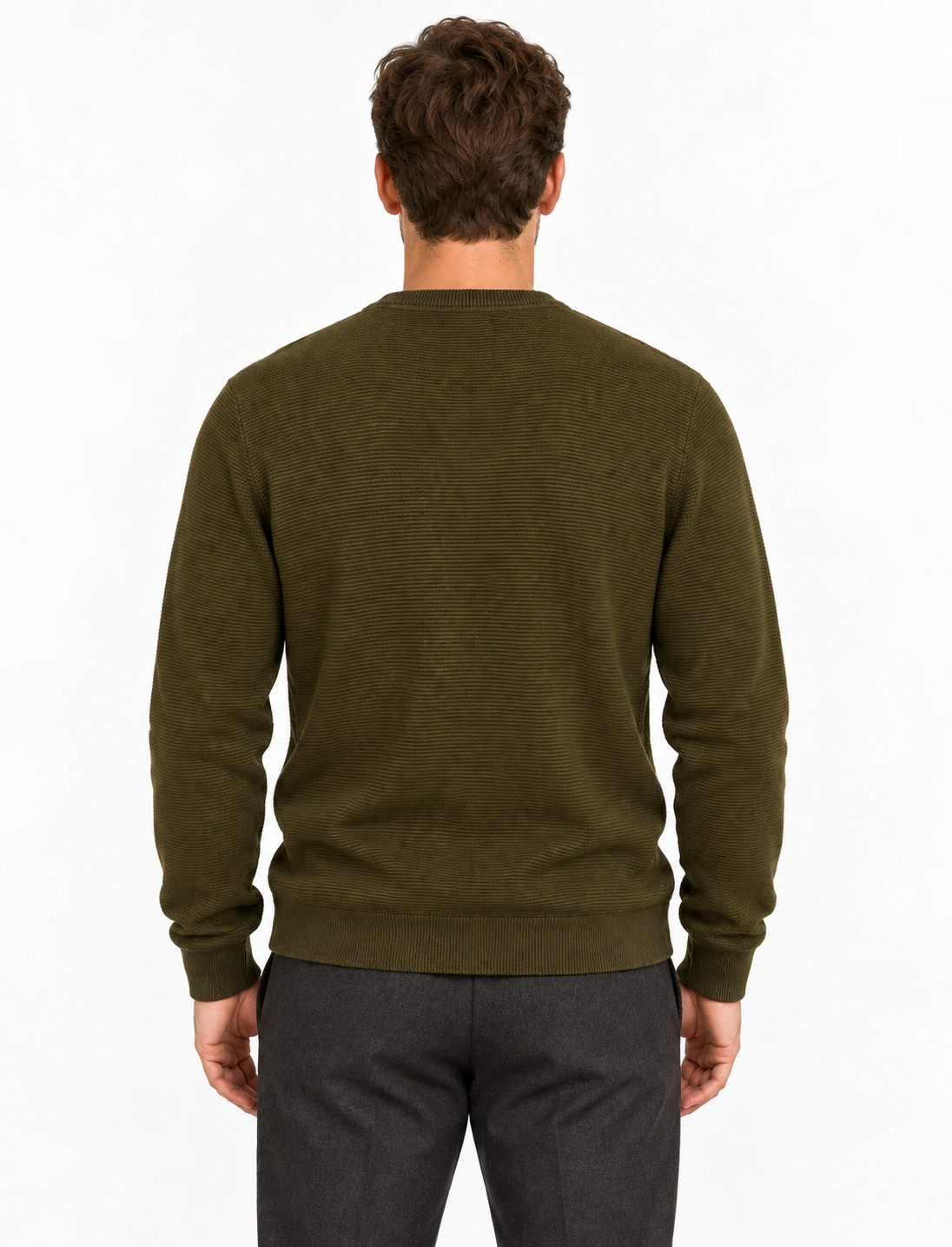 SLMROSS LS KNIT STRUCTURE CREW NECK