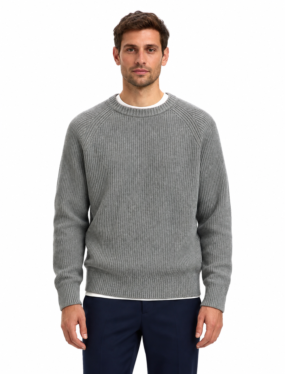 SLMBRAUN KNIT RLX RIB CREW NECK NOO
