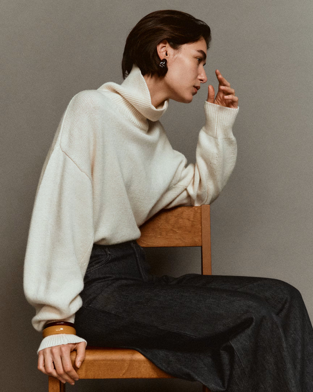 SELECTED Damenmode mit hellem Strickpullover